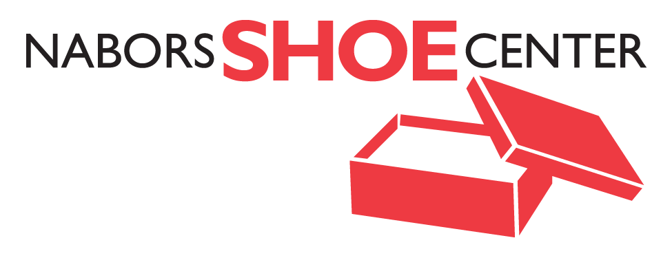 Nabors Shoe Center logo with red shoe box